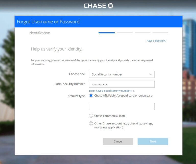 chase bank account sign in